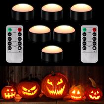 Luzes de abóbora de Halloween Riakrum 6 peças com temporizador remoto