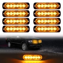 Luzes de advertência estroboscópicas LED DIBMS 8x amarelo âmbar para veículo