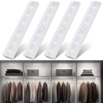 Luzes de armário com bateria de sensor de movimento iluminada 6000K, pacote com 4 Luzes de armário com bateria de sensor de movimento iluminada 6000K, pacote com 4