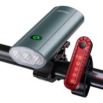 Luzes de bicicleta Prasky Super Bright USB recarregáveis cinza