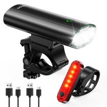 Luzes de bicicleta Prasky Super Bright USB recarregáveis pretas