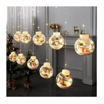 Luzes de bola LED transparentes de Natal com cúpula de neve de 3 m