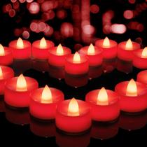 Luzes de chá LED e velas BEICHI Flameless, pacote com 24 luzes vermelhas Luzes de chá LED e velas BEICHI Flameless, pacote com 24 luzes vermelhas