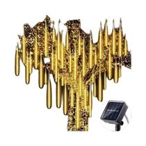 Luzes De Chuva De Meteoros Solares Para Exterior, 8 Tubos LED, Cordão De Luzes Caindo Como Gelo Para