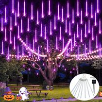Luzes de chuva Solar Meteor Shower JMEXSUSS 8 tubos 144 LEDs