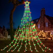 Luzes de corda ao ar livre FUNIAO 320 LED vermelho verde 3m Star