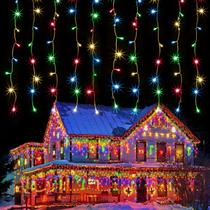 Luzes de corda ao ar livre kemooie 400LED 8m x 1m Multicolor