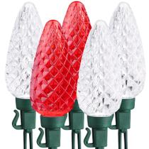 Luzes de corda C9 ODEETRONIC 10m 50 LED vermelho branco 120V