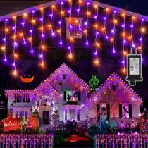 Luzes de corda de Halloween KNONEW 10m 400 LED laranja roxo Luzes de corda de Halloween KNONEW 10m 400 LED laranja roxo