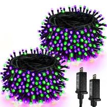 Luzes de corda de Halloween SANJICHA 66FT 200 LED roxo/verde x2 Luzes de corda de Halloween SANJICHA 66FT 200 LED roxo/verde x2