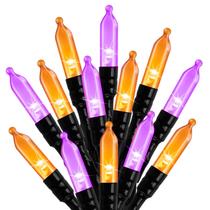 Luzes de corda de Natal Brightown 12m 200 LED laranja roxo