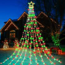 Luzes de corda de Natal FUNIAO 320 LED Star 12" vermelho verde