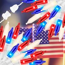 Luzes de corda de Natal JUSTPRO 9,7 m 150 vermelho branco azul