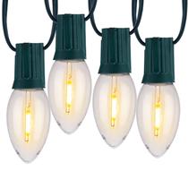 Luzes de corda de Natal Minetom C9 15m 50 LEDs brancos quentes