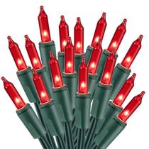 Luzes de corda de Natal ODEETRONIC 6,6 m 100 vermelhas incandescentes 120V