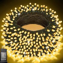 Luzes de corda de Natal Pooqla 200 LED 20m 8 modos branco quente