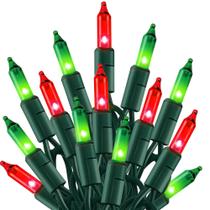 Luzes de corda de Natal TW SHINE 6,1 m 100% vermelhas e verdes incandescentes