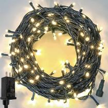 Luzes de corda de Natal YIQU 33 pés 100 LED, branco quente, impermeável
