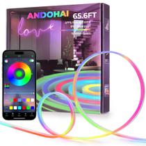 Luzes de corda de néon ANDOHAI 20m RGB que mudam de cor à prova d'água Luzes de corda de néon ANDOHAI 20m RGB que mudam de cor à prova d'água