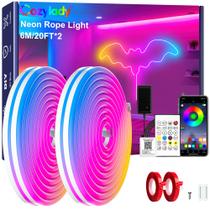 Luzes de corda de néon LED RGB Cozylady 12m com aplicativo/controle remoto Luzes de corda de néon LED RGB Cozylady 12m com aplicativo/controle remoto