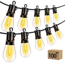 Luzes de corda de pátio ao ar livre VOZUJI de 100 pés com lâmpadas LED S14 Luzes de corda de pátio ao ar livre VOZUJI de 100 pés com lâmpadas LED S14