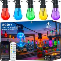 Luzes de corda externas AILBTON 61 m Smart RGB+IC à prova dágua