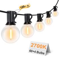 Luzes de corda externas GPATIO de 120 pés à prova d'água com 64 lâmpadas Luzes de corda externas GPATIO de 120 pés à prova d'água com 64 lâmpadas