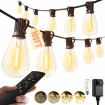 Luzes de corda externas luckystyle LED de 100 pés com lâmpadas remotas 35+1 Luzes de corda externas luckystyle LED de 100 pés com lâmpadas remotas 35+1