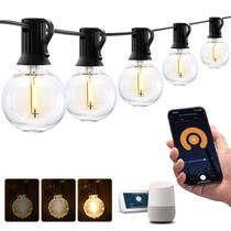 Luzes de corda externas XMCOSY+ 50m com 25 lâmpadas LED reguláveis Luzes de corda externas XMCOSY+ 50m com 25 lâmpadas LED reguláveis