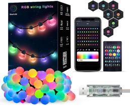 Luzes de corda inteligentes Hoofun 33 pés e 50 LED que mudam de cor