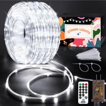 Luzes de corda KNONEW, 164 pés, 1000 LED, impermeáveis, 8 modos (branco frio) Luzes de corda KNONEW, 164 pés, 1000 LED, impermeáveis, 8 modos (branco frio)