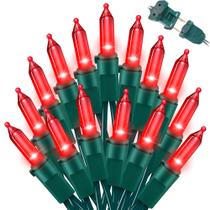Luzes de corda LAMPHOME 100 LED vermelhas 6,6 m, interior e exterior