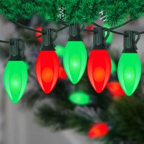 Luzes de corda LED C9 Egcol 7,5 m vermelhas verdes ao ar livre 120V Luzes de corda LED C9 Egcol 7,5 m vermelhas verdes ao ar livre 120V