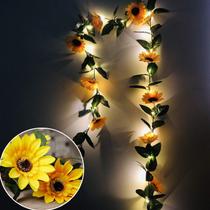 Luzes de corda LED de girassol artificiais Fielegen 20 Luzes de corda LED de girassol artificiais Fielegen 20