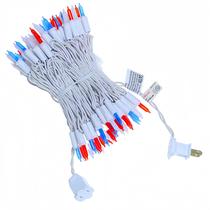 Luzes de corda LED JinBest Vermelho Branco Azul 100 LED 10m