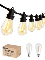 Luzes de corda LED para exteriores Addlon de 15 m 24 lâmpadas inquebráveis Luzes de corda LED para exteriores Addlon de 15 m 24 lâmpadas inquebráveis