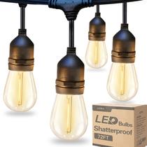 Luzes de corda LED para exteriores addlon de 72 pés (36 pés* 2) com lâmpadas inquebráveis Edison, luz de pátio e café de nível comercial, cordão à prova de intempéries listado pela ETL, 24 soquetes suspensos para quintal de bistrô Luzes de corda LED para exteriores addlon de 72 pés (36 pés* 2) com lâmpadas inquebráveis Edison, luz de pátio e café de nível comercial, cordão à prova de intempéries listado pela ETL, 24 soquetes suspensos para quintal de bistrô