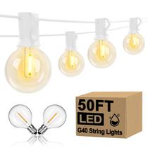 Luzes de corda LED para exteriores GOOTHY 15m 52 G40 Bulbs 120V