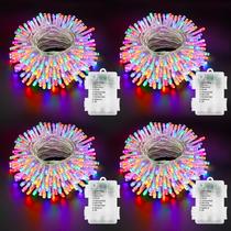 Luzes de corda operadas por bateria DealBeta 4 Pack 50LED RGBY