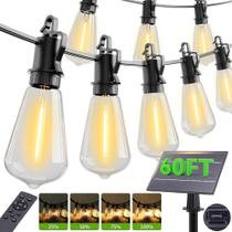 Luzes de Corda Solares OOOLED 18 m à Prova dÁgua com Controle Remoto, 20 LEDs Luzes de Corda Solares OOOLED 18 m à Prova dÁgua com Controle Remoto, 20 LEDs