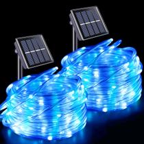 Luzes de corda solares YEGUO 2x10m 200 LED impermeáveis ao ar livre