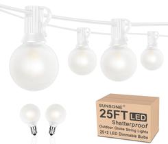 Luzes de corda SUNSGNE G40 LED branco fosco 25m 27 lâmpadas Luzes de corda SUNSGNE G40 LED branco fosco 25m 27 lâmpadas