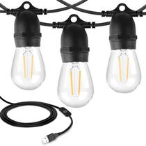 Luzes de corda USB externas LangPlus+ 7,5 m 10 LED reguláveis IP44