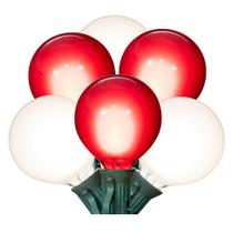 Luzes de corda Vickerman 15 LED vermelho/branco 120V G50-E12 Luzes de corda Vickerman 15 LED vermelho/branco 120V G50-E12
