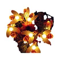 Luzes De Cordão De Fada Solar Em Forma De Abelha, 20/50/100 LEDs, Iluminação Externa Para Jardim, 8