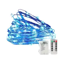 Luzes De Cordão LED À Prova d'Água Com Fio De Cobre, Controle Remoto, 5 10 20 30M, Alimentadas Por