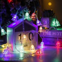 Luzes de Cordão LED com Sinos de Vento - Decoração de Natal Piscante