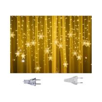 Luzes De Cordão LED Para Exterior Em Forma De Floco De Neve, Cortina De Luzes De Fada Para Decoração