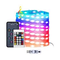 Luzes De Cordão LED RGBIC USB 20M Com Bluetooth, Música via APP, Programáveis WS2812, DIY, Guirlanda