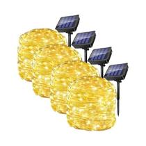 Luzes De Cordão LED Solares Para Exterior, 4 Peças, Decoração De Árvore De Natal, Casamento,